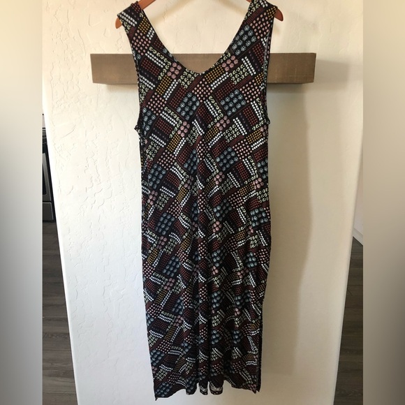 Joyspun|Boho floral patchwork style midi dress w pockets, sleeveless & drapey•XL - Picture 4 of 10